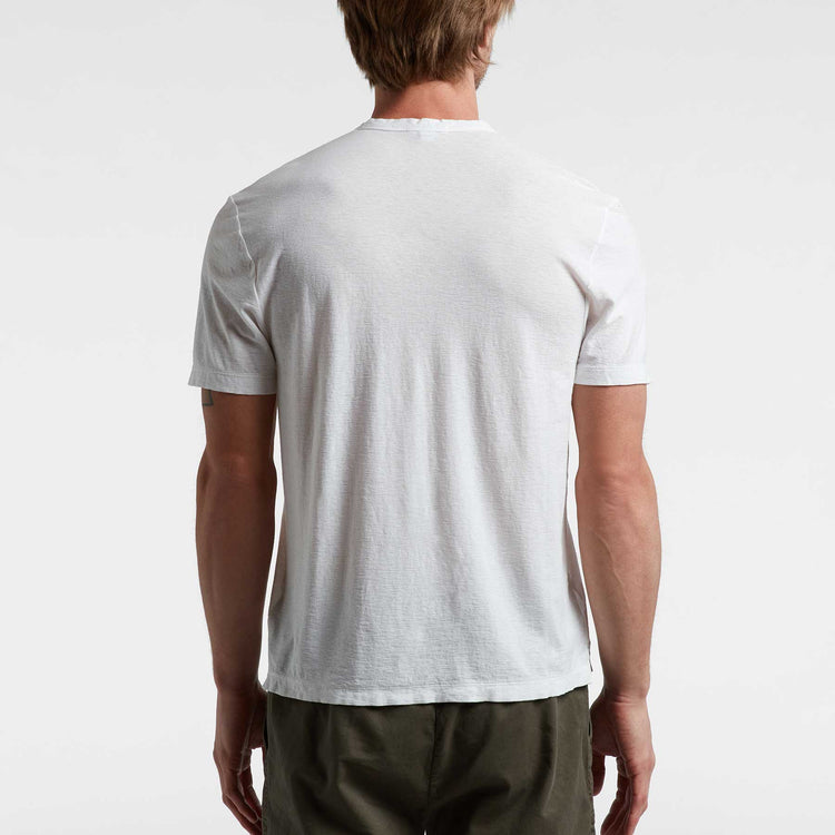 Cotton Linen Jersey Henley - White | James Perse Los Angeles