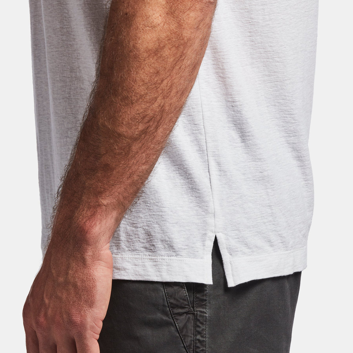 Cotton Linen Jersey Pocket Polo In White | James Perse Los Angeles