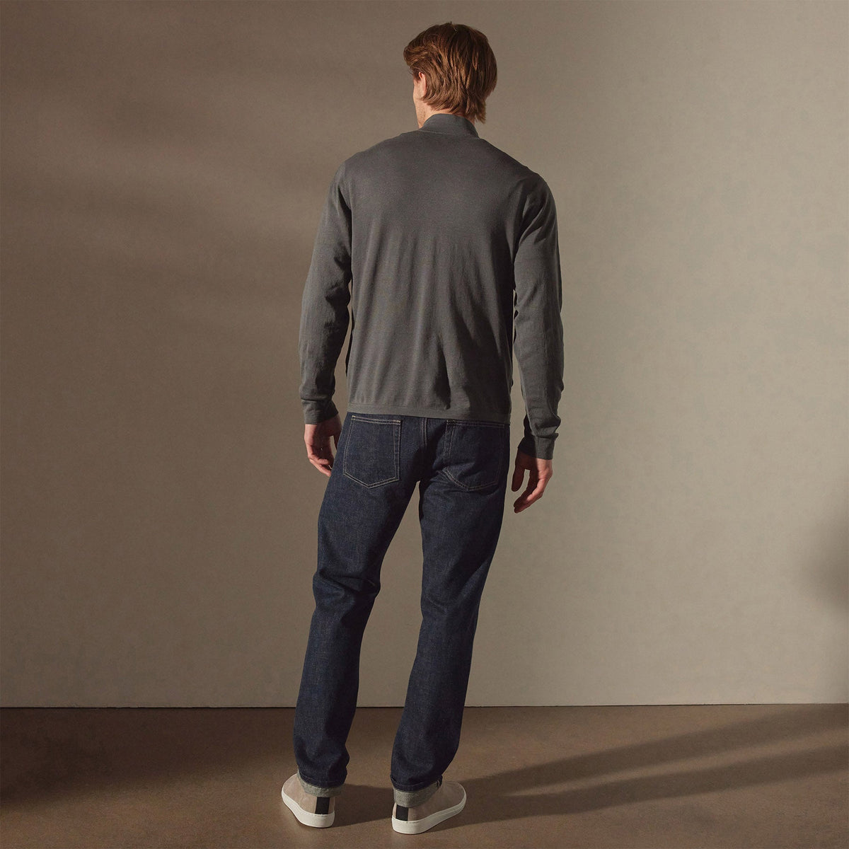 Linen Blend Zip Up in Pipe/Magma | James Perse Los Angeles