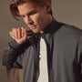 Linen Blend Zip Up in Pipe/Magma | James Perse Los Angeles
