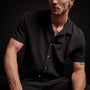 Linen Blend Knit Shirt - Black | James Perse Los Angeles
