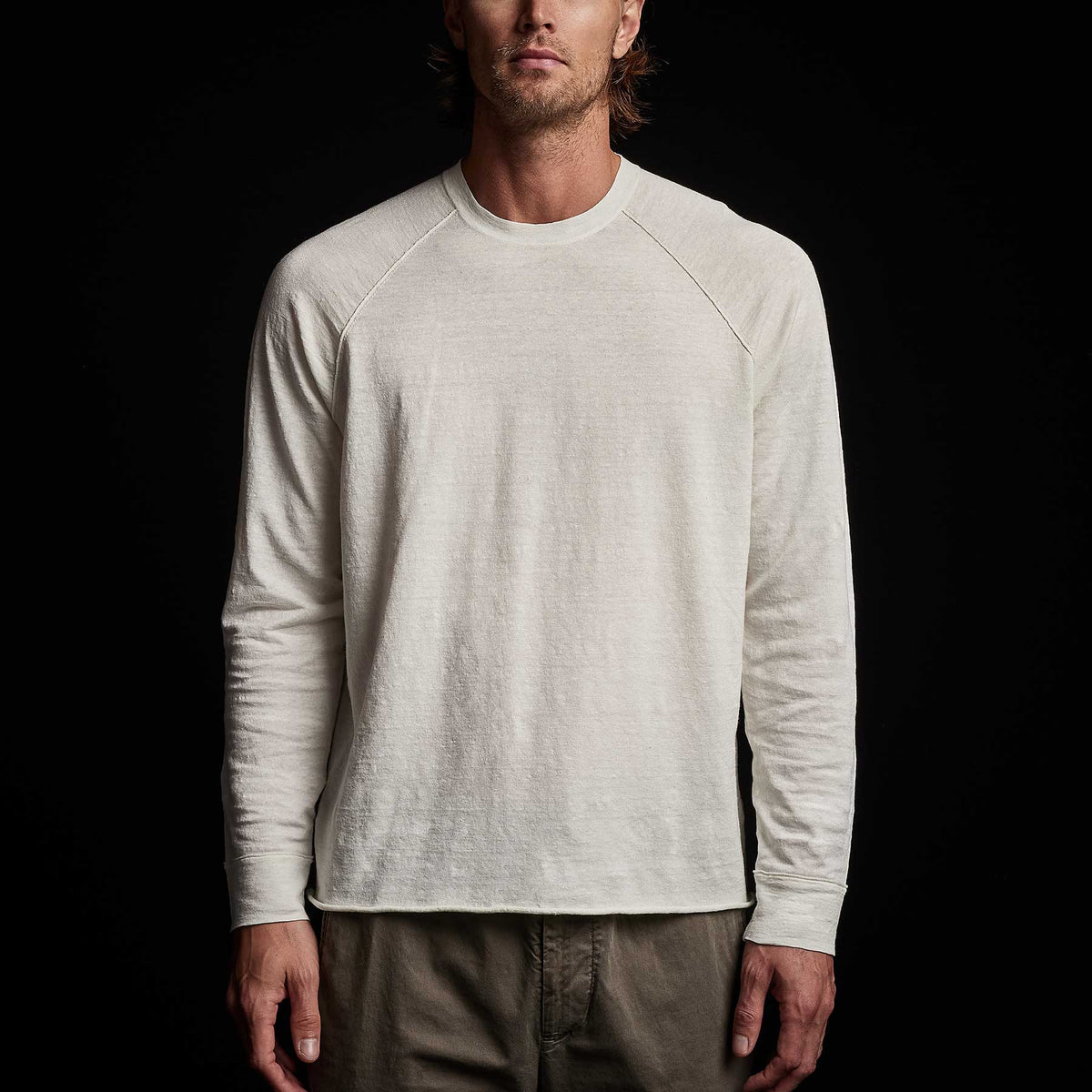 Stretch Linen Raglan Sweater in Celadon | James Perse Los Angeles 