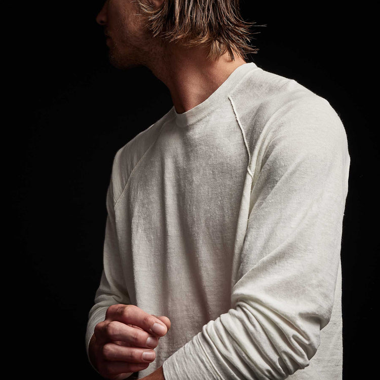 Stretch Linen Raglan Sweater in Celadon | James Perse Los Angeles 
