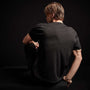Linen Blend Short Sleeve Henley Sweater - Black | James Perse Los Angeles
