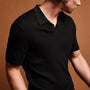 Ribbed Linen Mojave Polo in Black | James Perse Los Angeles