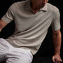 Stretch Linen Ribbed Polo in Mineral | James Perse Los Angeles