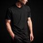 Linen Blend Short Sleeve Crewneck Sweater in Black | James Perse Los Angeles 