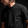 Linen Blend Short Sleeve Crewneck Sweater in Black | James Perse Los Angeles 