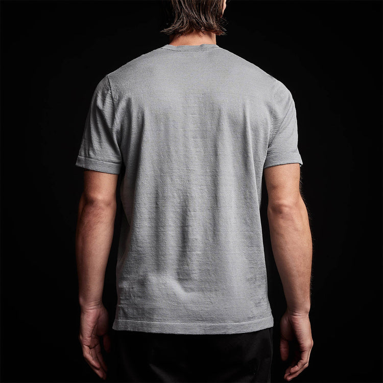 Linen Blend Short Sleeve Crewneck Sweater in Breeze | James Perse Los Angeles 