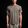 Linen Blend Short Sleeve Crewneck Sweater in River Rock | James Perse Los Angeles 