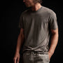 Linen Blend Short Sleeve Crewneck Sweater in River Rock | James Perse Los Angeles 