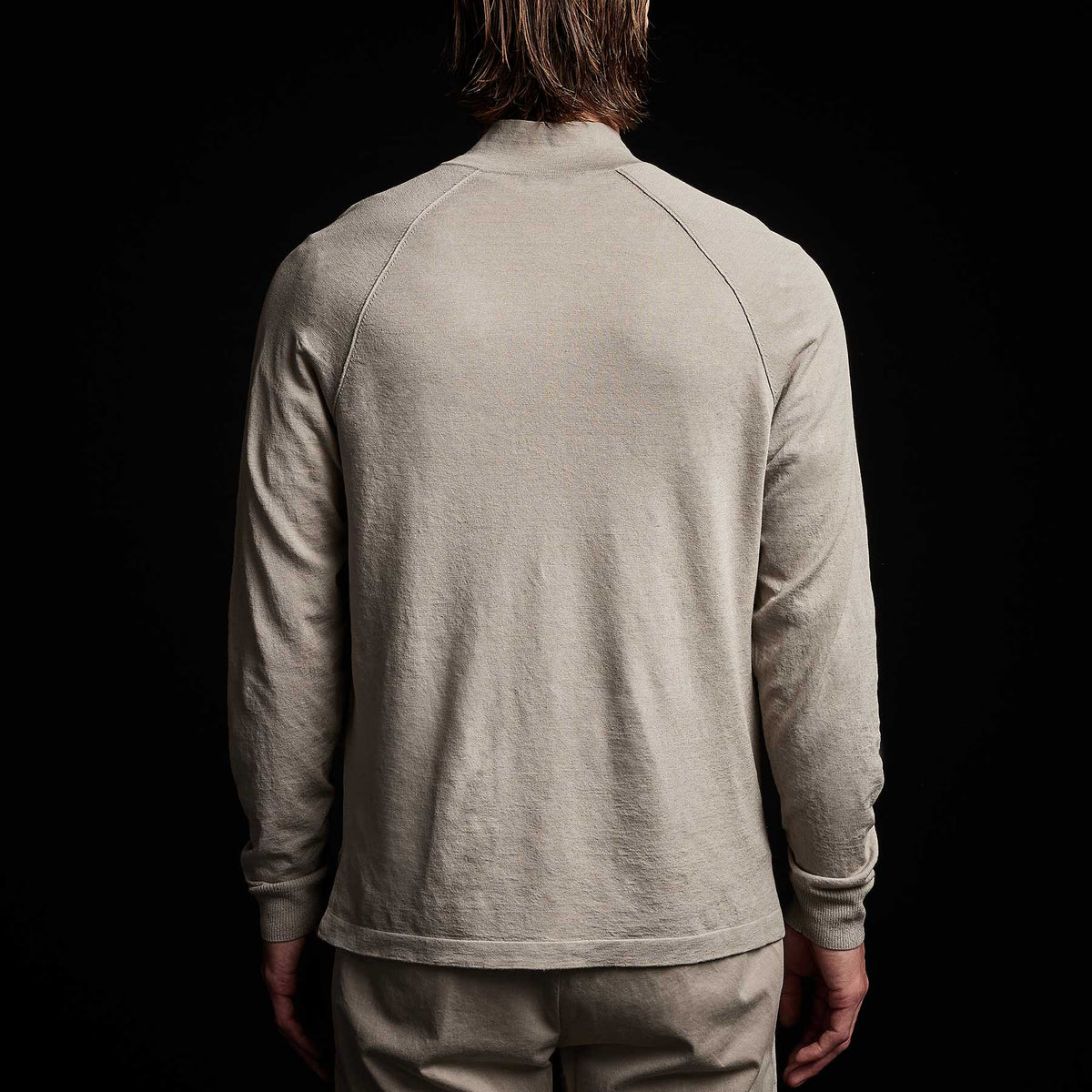 Linen Blend Half Zip Sweater in Mineral | James Perse Los Angeles 