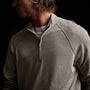 Linen Blend Half Zip Sweater in Mineral | James Perse Los Angeles 