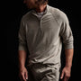 Linen Blend Half Zip Sweater in Mineral | James Perse Los Angeles 