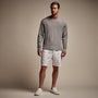 Linen Blend Long Sleeve Contrast Crew in Silver Grey/White | James Perse Los Angeles