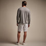 Linen Blend Long Sleeve Contrast Crew in Silver Grey/White | James Perse Los Angeles