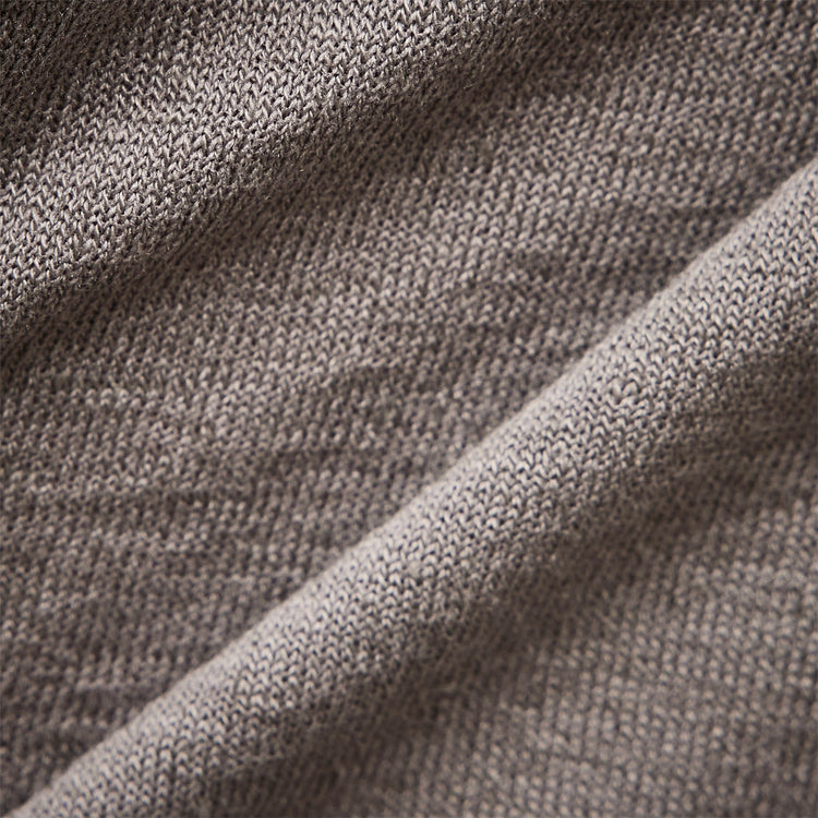 Linen Blend Long Sleeve Contrast Crew in Silver Grey/White | James Perse Los Angeles