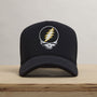 Grateful Dead Skull Embroidery Trucker in Black | James Perse Los Angeles