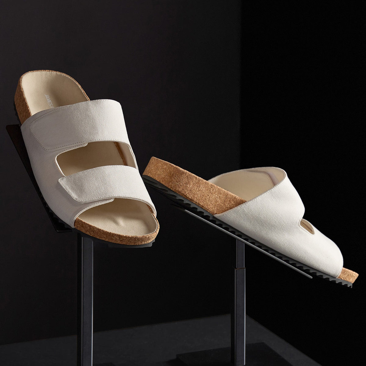 Men's Double Strap Velcro Slide in Canvas | James Perse Los Angeles