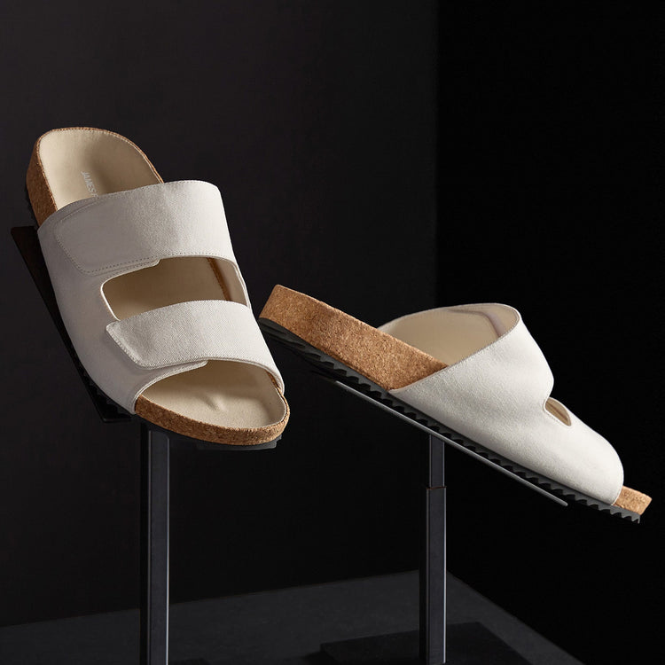 Men's Double Strap Velcro Slide in Canvas | James Perse Los Angeles