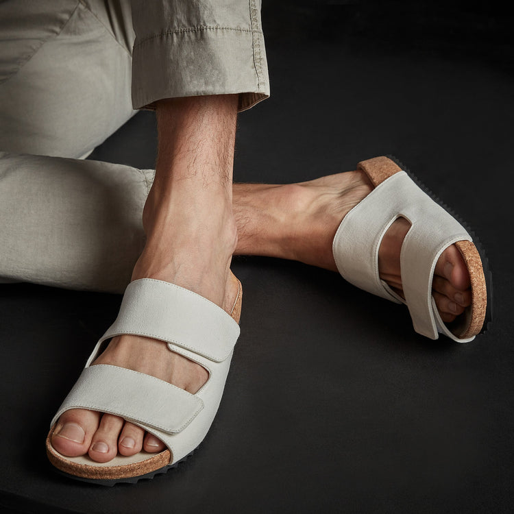 Men's Double Strap Velcro Slide in Canvas | James Perse Los Angeles