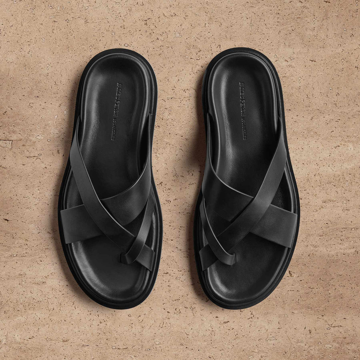 Men's Calf Leather Sandal In Black | James Perse Los Angeles