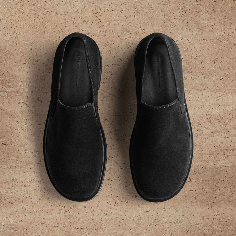 Men's Soft Suede Loafer in Black | James Perse Los Angeles