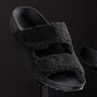 Mens Double Strap Shearling Slide in Black | James Perse Los Angeles