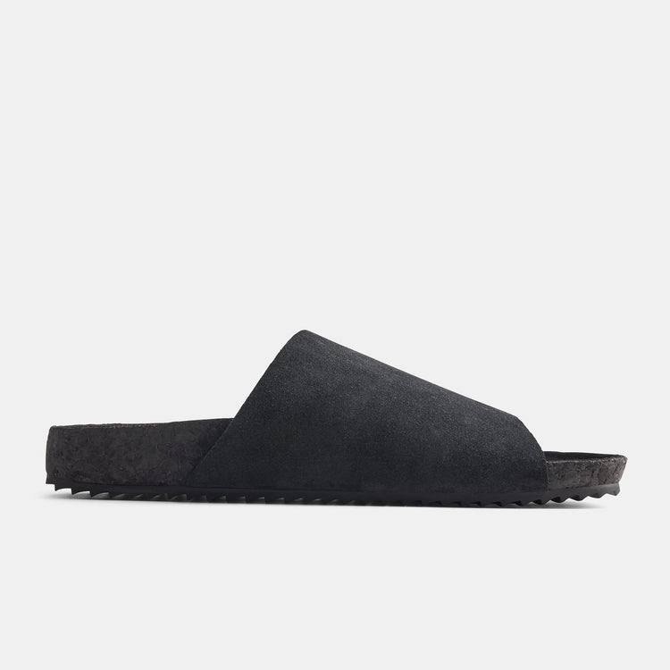 Velcro Suede Slide  Mens In Black | James Perse Los Angeles