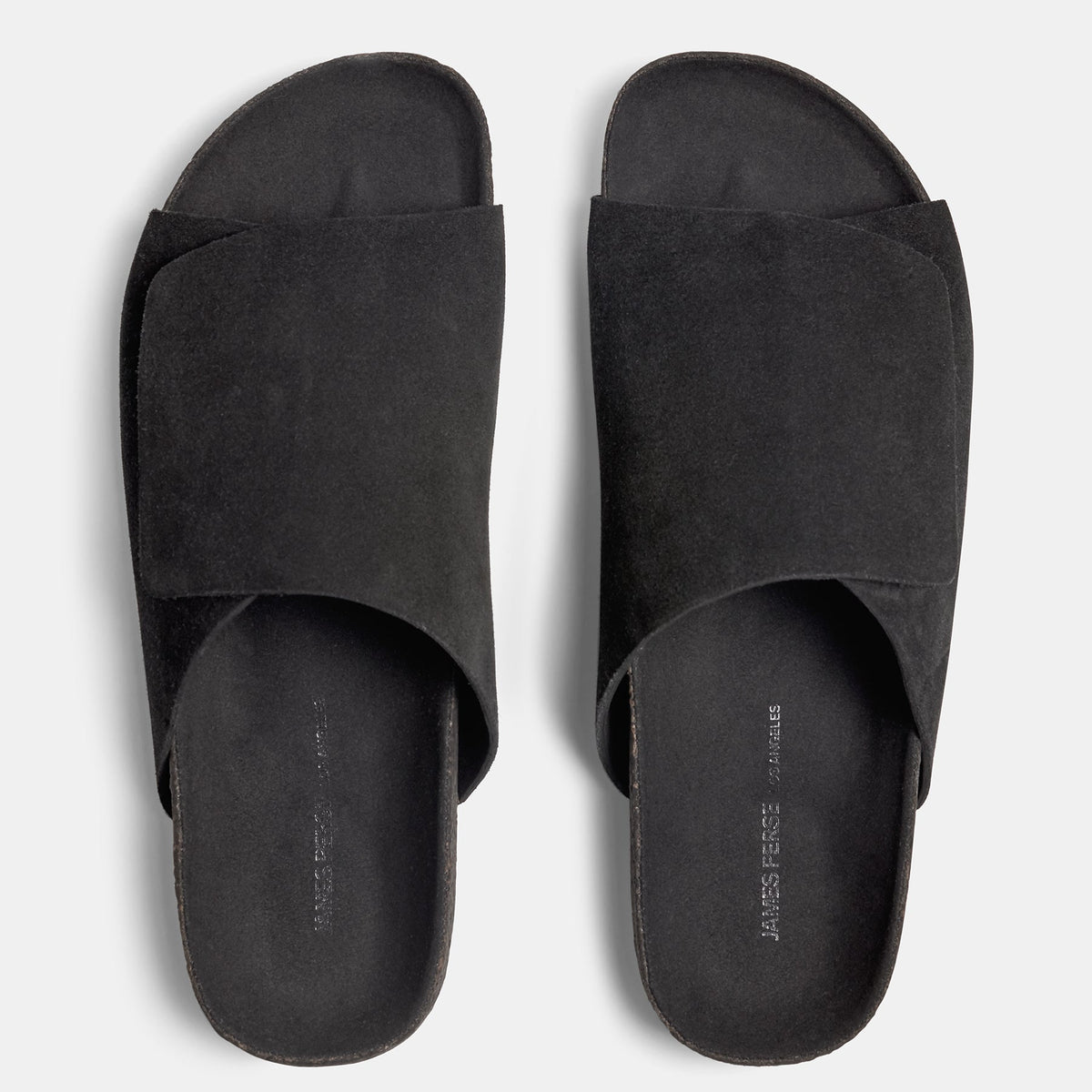 Velcro Suede Slide  Mens In Black | James Perse Los Angeles