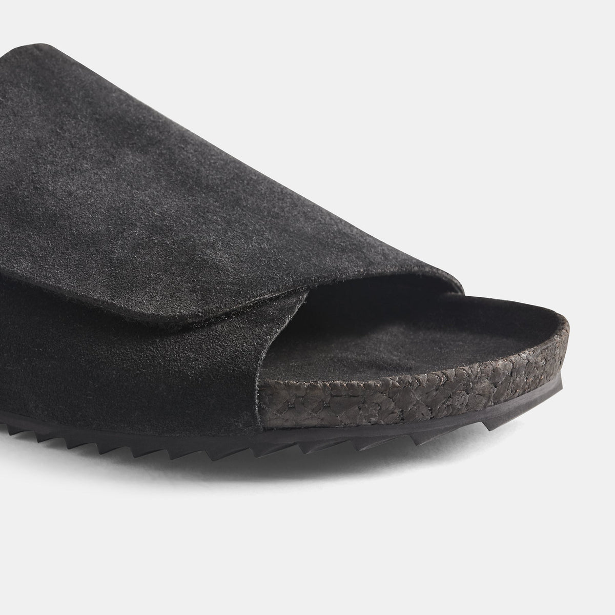 Velcro Suede Slide  Mens In Black | James Perse Los Angeles