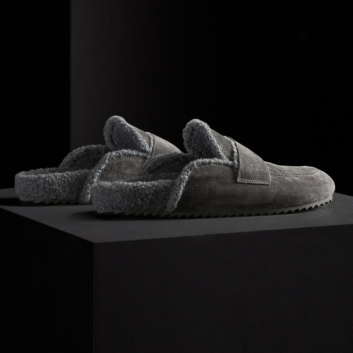 Men's Suede Shearling Lined Loafer in Ash/Heather Grey | James Perse Los Angeles