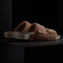 Alpaca Double Strap Slide - Chestnut/Earth | James Perse Los Angeles