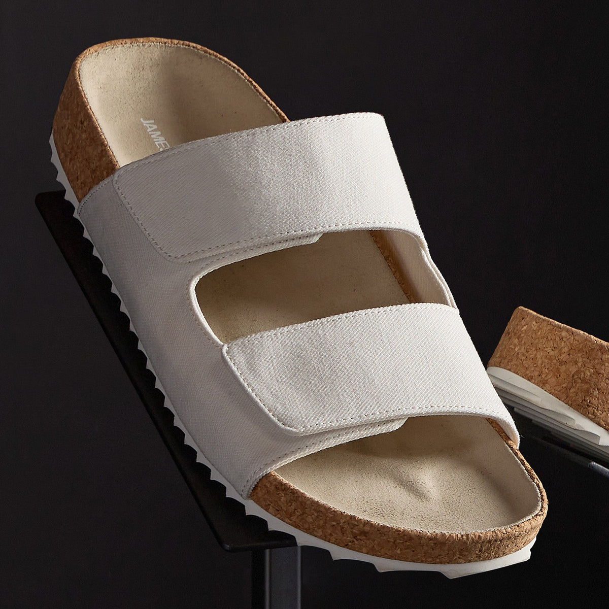 Women's Double Strap Canvas Slide in Canvas | James Perse Los Angeles