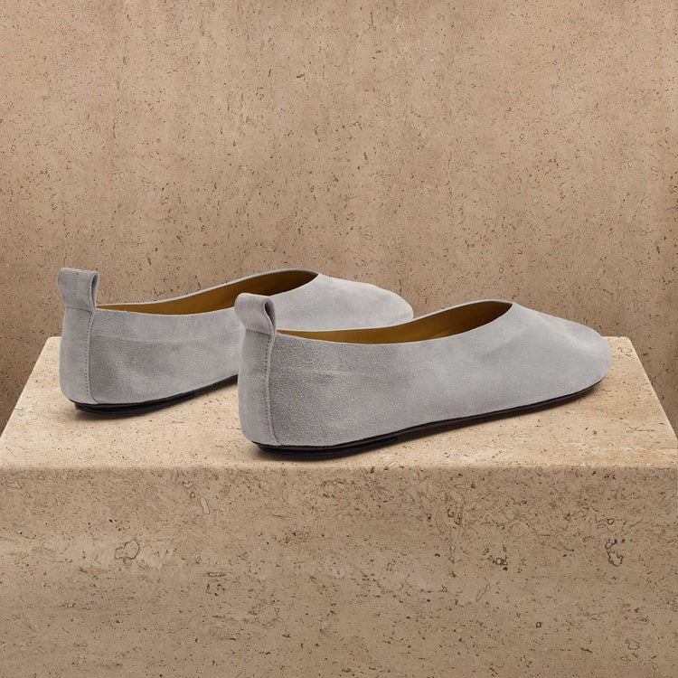 Women's Suede V Ballet Flat in Powder | James Perse Los Angeles