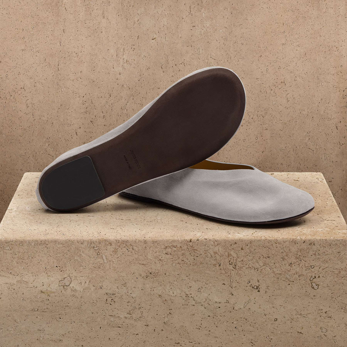 Women's Suede V Ballet Flat in Powder | James Perse Los Angeles