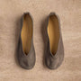 Women's Suede V Ballet Flat in Taupe Grey | James Perse Los Angeles