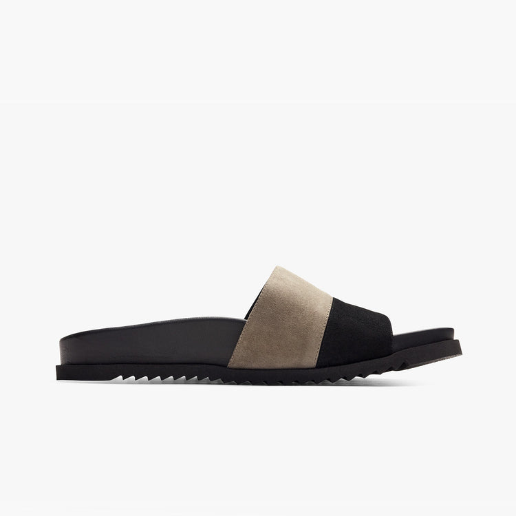 Women's Calabasas Colorblock Slide - Black / Highland Grey | James Perse Los Angeles