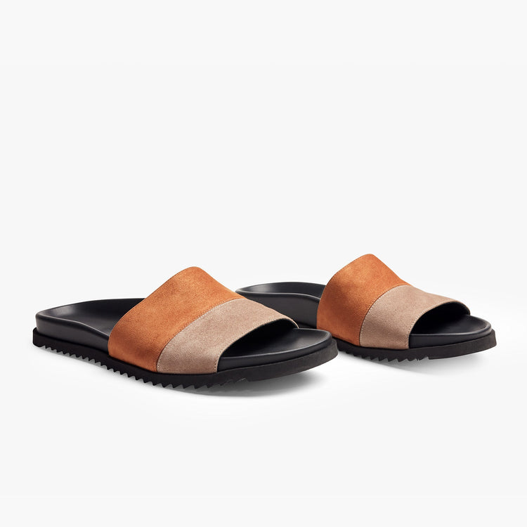 Calabasas Colorblock Slide  Womens In Taupe/Bisquit | James Perse Los Angeles