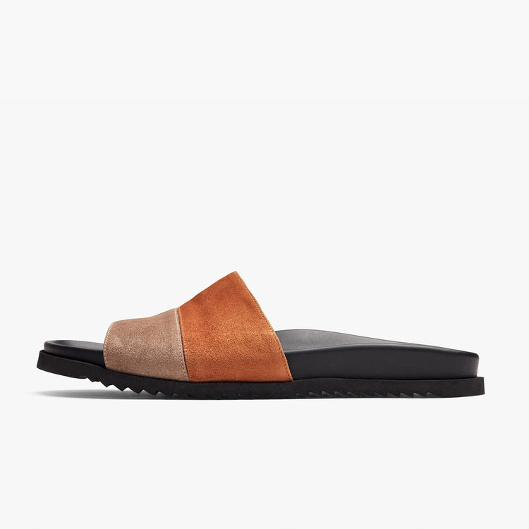 Calabasas Colorblock Slide  Womens In Taupe/Bisquit | James Perse Los Angeles