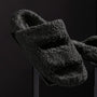 Women's Double Strap Shearling Slide in Black | James Perse Los Angeles