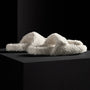 Women's Double Strap Shearling Slide in Ivory | James Perse Los Angeles