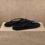 Women's Suede Cross Thong Sandal in Black/Black | James Perse Los Angeles