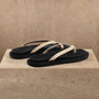 Women's Suede Cross Thong Sandal in Sand / Black | James Perse Los Angeles