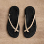 Women's Suede Cross Thong Sandal in Sand / Black | James Perse Los Angeles