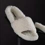 Women's Simple Strap Shearling Slide in Ivory | James Perse Los Angeles