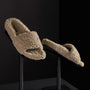 Women's Simple Strap Shearling Slide in Taupe | James Perse Los Angeles