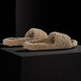 Women's Simple Strap Shearling Slide in Taupe | James Perse Los Angeles