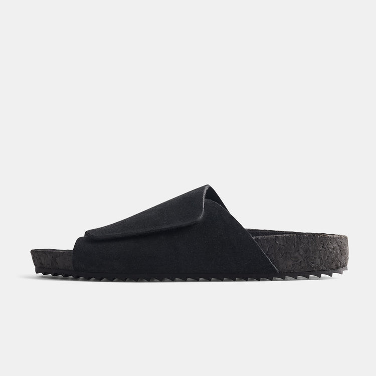 Velcro Suede Slide  Womens In Black | James Perse Los Angeles