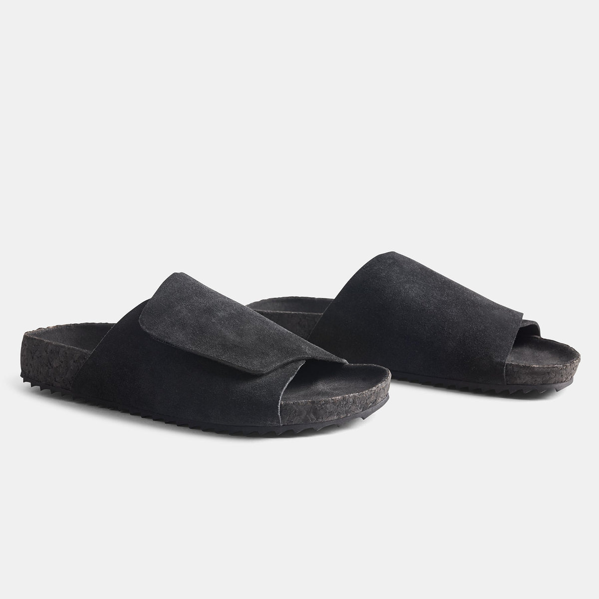 Velcro Suede Slide  Womens In Black | James Perse Los Angeles